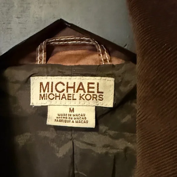 Michael Kors Women's Chocolate Pea Coat - Picture 3 of 8